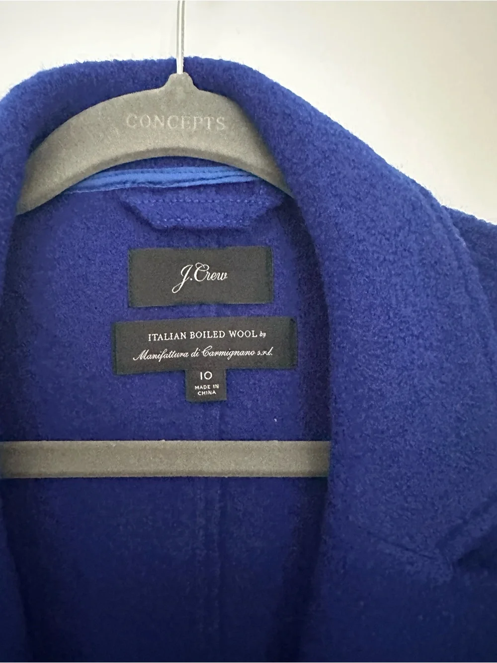 J. Crew Cobalt Blue Single-Breasted Wool Coat